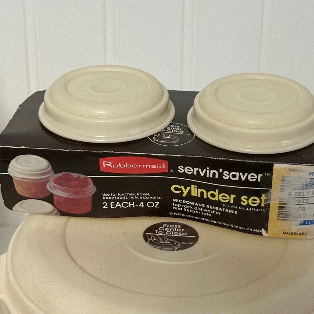 Vintage Rubbermaid Servin' Saver Food Storage Set 5pc Almond New Vintage Contain